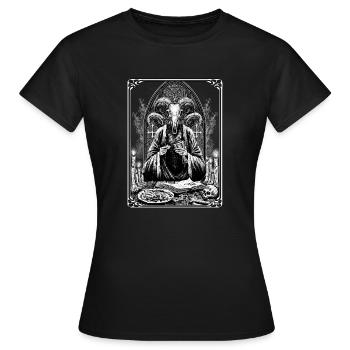 Satanic Okkult Dark Art Devil 666 Pentagram - Frauen T-Shirt - Schwarz - Vorne - AI Model Female 172 dark (172cm)