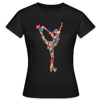 patin à roulettes enfants patinage à roulettes filles patins à roulettes - T-shirt Femme - noir - Devant - AI Model Female 172 dark (172cm)