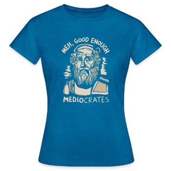 Minimalism meets philosophy - Women's T-Shirt - antique blue sapphire heather - Front - AI Model Female 172 dark (172cm)