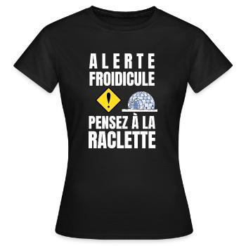 alerte froidicule - T-shirt Femme - noir - Devant - AI Model Female 172 dark (172cm)
