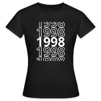 1998 1998 1998 - Frauen T-Shirt - Schwarz - Vorne - AI Model Female 172 dark (172cm)