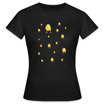 Alarme de poussin - T-shirt Femme - noir - Devant - AI Model Female 172 dark (172cm)