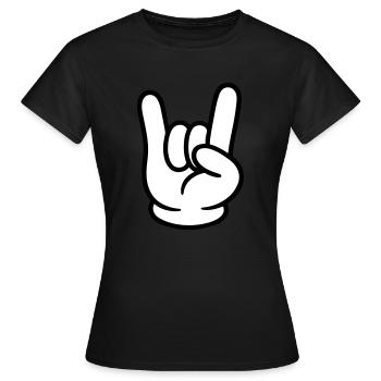 Signe de fête de bande dessinée à la main - T-shirt Femme - noir - Devant - AI Model Female 172 dark (172cm)