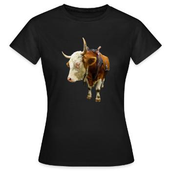 viande de vache vache boeuf d'un animal - T-shirt Femme - noir - Devant - AI Model Female 172 dark (172cm)