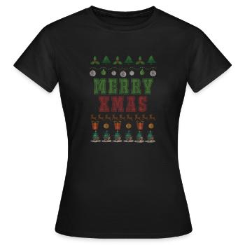 Joyeux Noël - Noël laid chandail de Noël - T-shirt Femme - noir - Devant - AI Model Female 172 dark (172cm)