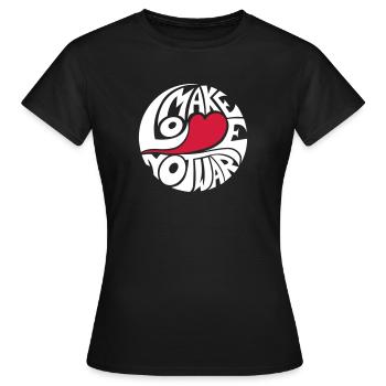 Make Love Not War - T-shirt Femme - noir - Devant - AI Model Female 172 dark (172cm)