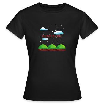 Game over Gaming Geschenk Zocker Konsole Mario PC - Frauen T-Shirt - Schwarz - Vorne - AI Model Female 172 dark (172cm)