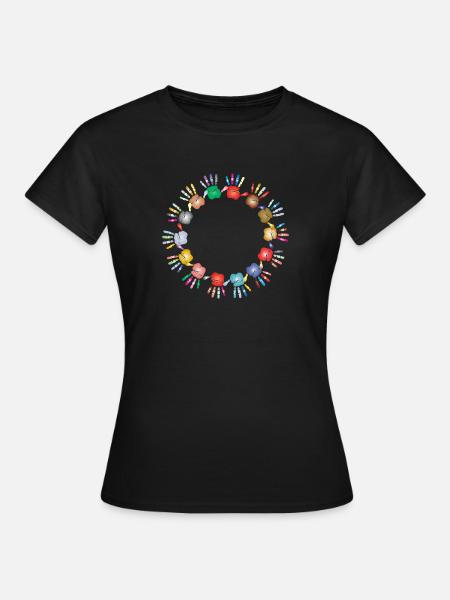 mains - T-shirt Femme - noir