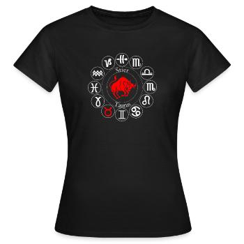 Sternzeichen Stier - Frauen T-Shirt - Schwarz - Vorne - AI Model Female 172 dark (172cm)