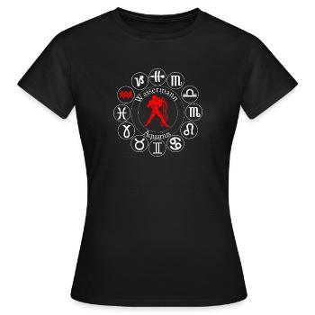 Sternzeichen Wassermann - Frauen T-Shirt - Schwarz - Vorne - AI Model Female 172 dark (172cm)