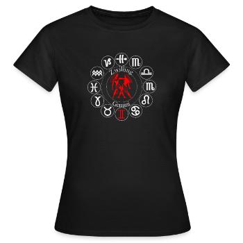 Sternzeichen Zwilling - Frauen T-Shirt - Schwarz - Vorne - AI Model Female 172 dark (172cm)