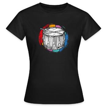 Instrument Trommel - Frauen T-Shirt - Schwarz - Vorne - AI Model Female 172 dark (172cm)