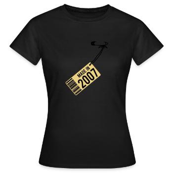 Anniversaire T-shirt 2007 - T-shirt Femme - noir - Devant - AI Model Female 172 dark (172cm)
