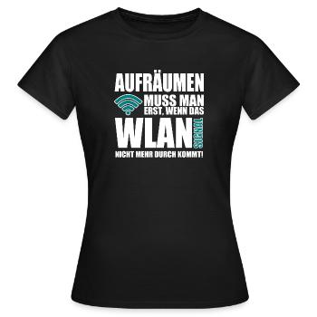 WIRELESS INTERNET ACCESS - Women's T-Shirt - black - Front - AI Model Female 172 dark (172cm)