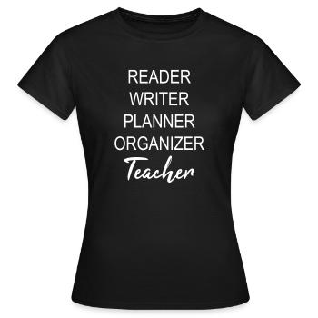 Lecteur cours d'enseignant enseignant - T-shirt Femme - noir - Devant - AI Model Female 172 dark (172cm)