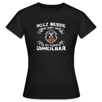Bois Messie - T-shirt Femme - noir - Devant - AI Model Female 172 dark (172cm)