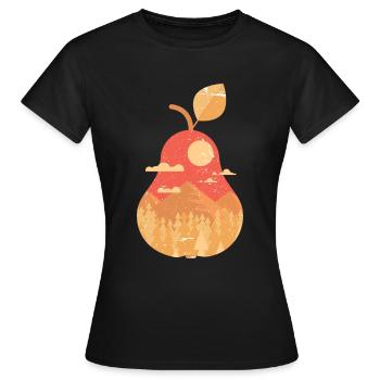 Poire panoramique vintage - T-shirt Femme - noir - Devant - AI Model Female 172 dark (172cm)