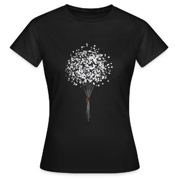 Blume Pusteblume - Frauen T-Shirt - Schwarz - Vorne - AI Model Female 172 dark (172cm)