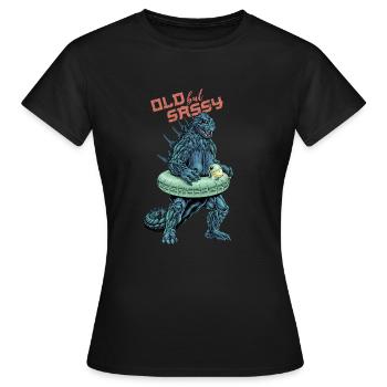 OLD BUT SASSY - Women's T-Shirt - black - Front - AI Model Female 172 dark (172cm)