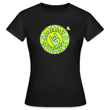 mami rocks (cercle, 3c) - T-shirt Femme - noir - Devant - AI Model Female 172 dark (172cm)
