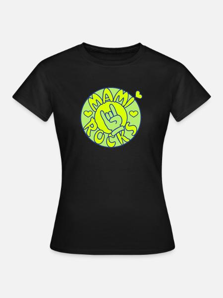 mami rocks (Kreis, 3c) - Frauen T-Shirt - Schwarz