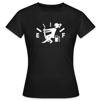 Frau leerer Tank - kein Sprit - Tankanzeige - Frauen T-Shirt - Schwarz - Vorne - AI Model Female 172 dark (172cm)