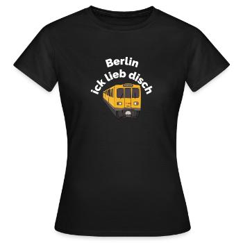 Berlin ick lieb disch - Frauen T-Shirt - Schwarz - Vorne - AI Model Female 172 dark (172cm)