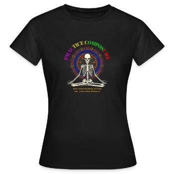 Pratiquer la sérénité Gardez une positive m - T-shirt Femme - noir - Devant - AI Model Female 172 dark (172cm)