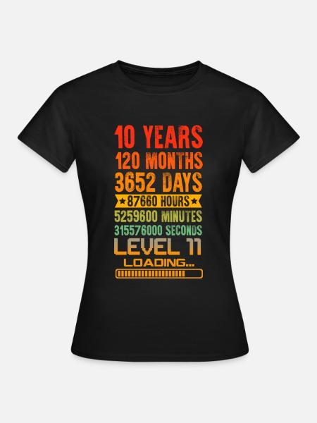 10 Years Birhday 10 Jahre Geburtstag Sprüche 10 - Dame-T-shirt - sort