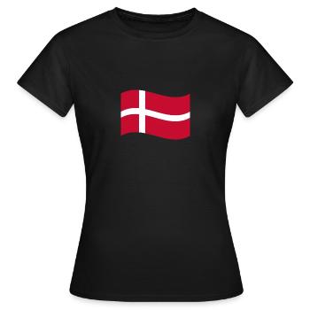 Flagge Dänemark / Welle - Frauen T-Shirt - Schwarz - Vorne - AI Model Female 172 dark (172cm)