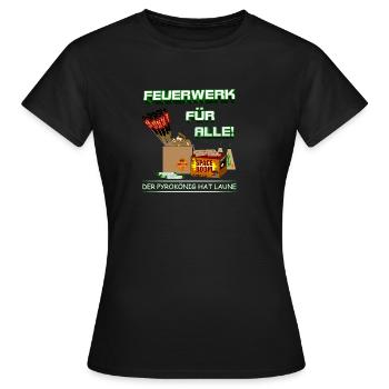 Pyro et feu d'artifice pour tous - T-shirt Femme - noir - Devant - AI Model Female 172 dark (172cm)