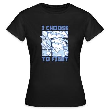 Je choisis le combat - T-shirt Femme - noir - Devant - AI Model Female 172 dark (172cm)