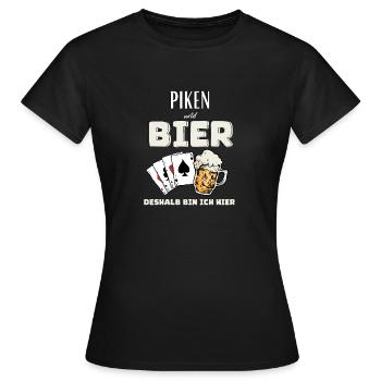 Brochets et bière - T-shirt Femme - noir - Devant - AI Model Female 172 dark (172cm)