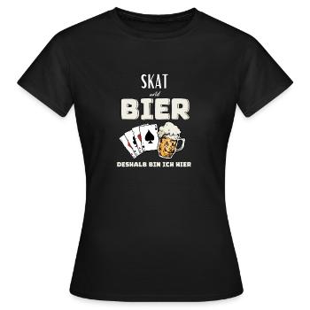 Skat et bière - T-shirt Femme - noir - Devant - AI Model Female 172 dark (172cm)