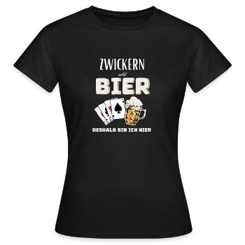 Pinces et bière - T-shirt Femme - noir - Devant - AI Model Female 172 dark (172cm)