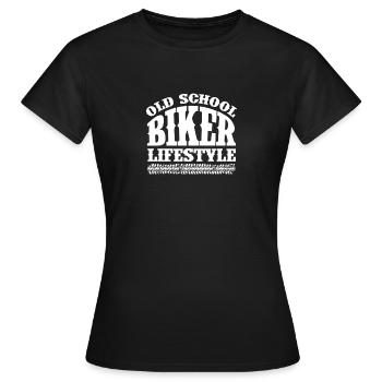 Old School Biker - T-shirt Femme - noir - Devant - AI Model Female 172 dark (172cm)