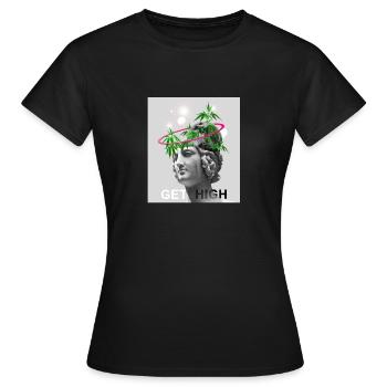 High thinker - Women's T-Shirt - black - Front - AI Model Female 172 dark (172cm)
