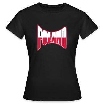 pologne pologne texte conception logo célébrer partie bal - T-shirt Femme - noir - Devant - AI Model Female 172 dark (172cm)