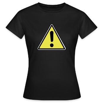 Attention - T-shirt Femme - noir - Devant - AI Model Female 172 dark (172cm)