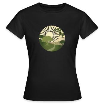Wanderung vorbei an uralten Olivenbäumen - Frauen T-Shirt - Schwarz - Vorne - AI Model Female 172 dark (172cm)