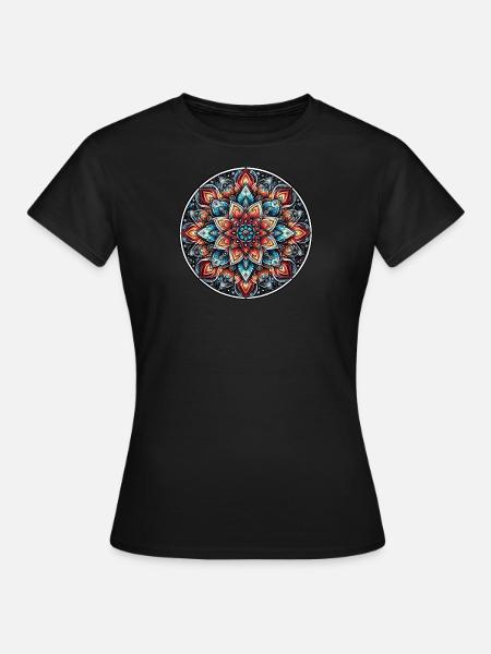 Mandala Harmony de l’obscurité à la lumière - T-shirt Femme - noir