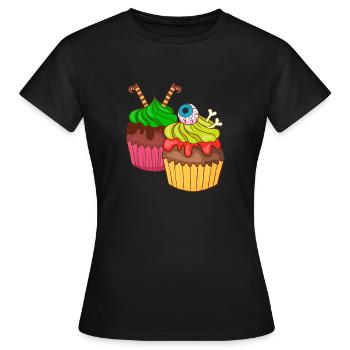 Halloween cupcake muffin cake baking sweets - Women's T-Shirt - black - Front - AI Model Female 172 dark (172cm)