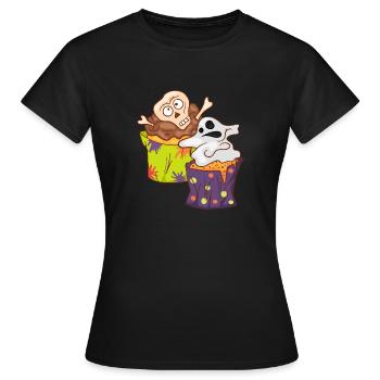 Halloween cupcake muffin cake baking sweets - Women's T-Shirt - black - Front - AI Model Female 172 dark (172cm)