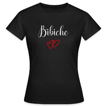 Ma Bibiche D'Amour Je T'Aime Citation Pour Femme - T-shirt Femme - noir - Devant - AI Model Female 172 dark (172cm)
