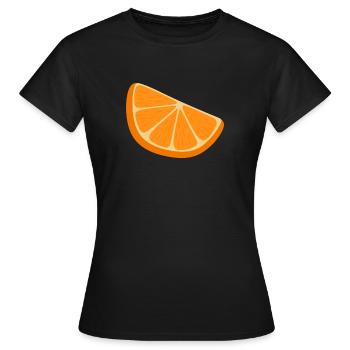 tranche d’orange - T-shirt Femme - noir - Devant - AI Model Female 172 dark (172cm)