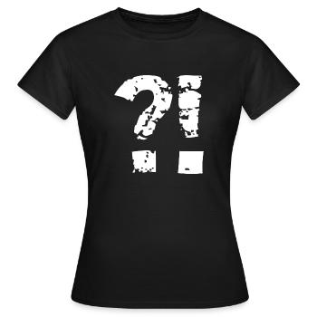 Fragezeichen Ausrufezeichen Comicstyle. - Frauen T-Shirt - Schwarz - Vorne - AI Model Female 172 dark (172cm)