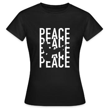 Paix Paix Paix Colombe de la Paix - T-shirt Femme - noir - Devant - AI Model Female 172 dark (172cm)