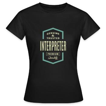 Echter Dolmetscher - Frauen T-Shirt - Schwarz - Vorne - AI Model Female 172 dark (172cm)