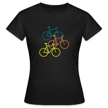 Fahrrad Familien Design - Frauen T-Shirt - Schwarz - Vorne - AI Model Female 172 dark (172cm)