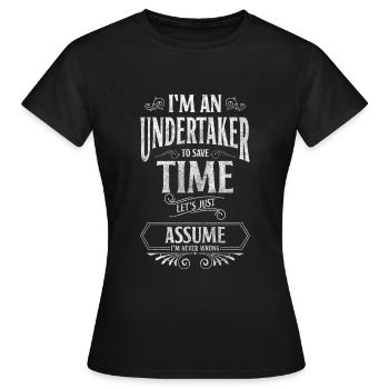 Le cadavre de l’entrepreneur de pompes funèbres - T-shirt Femme - noir - Devant - AI Model Female 172 dark (172cm)
